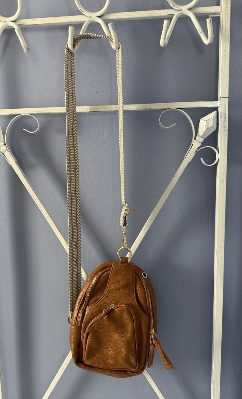 Kattee Sling Bag Leather Crossbody Purse Small Brown